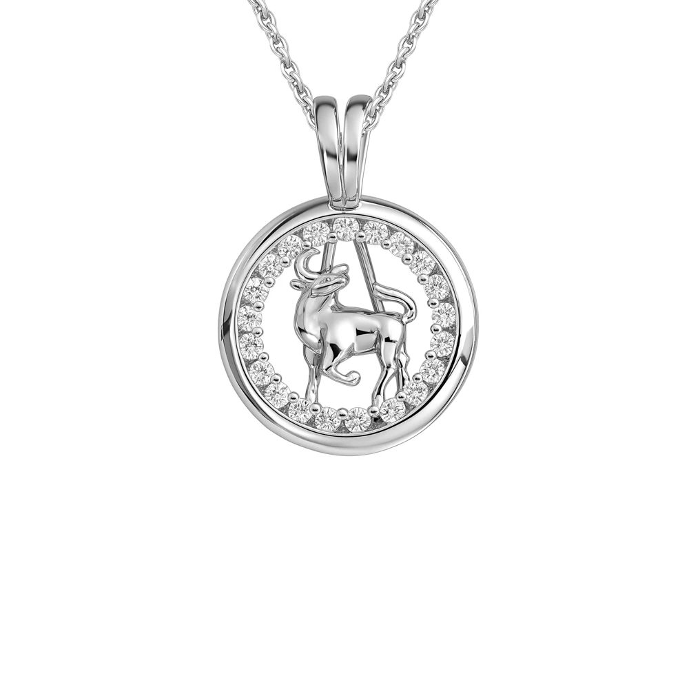 Подвес Телец с фианитами из серебра 925 пробы