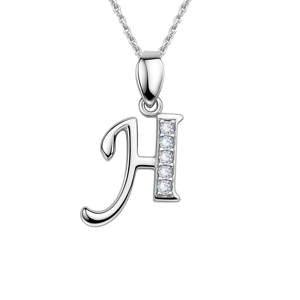 Подвес  Буква Н с фианитами из серебра 925 пробы