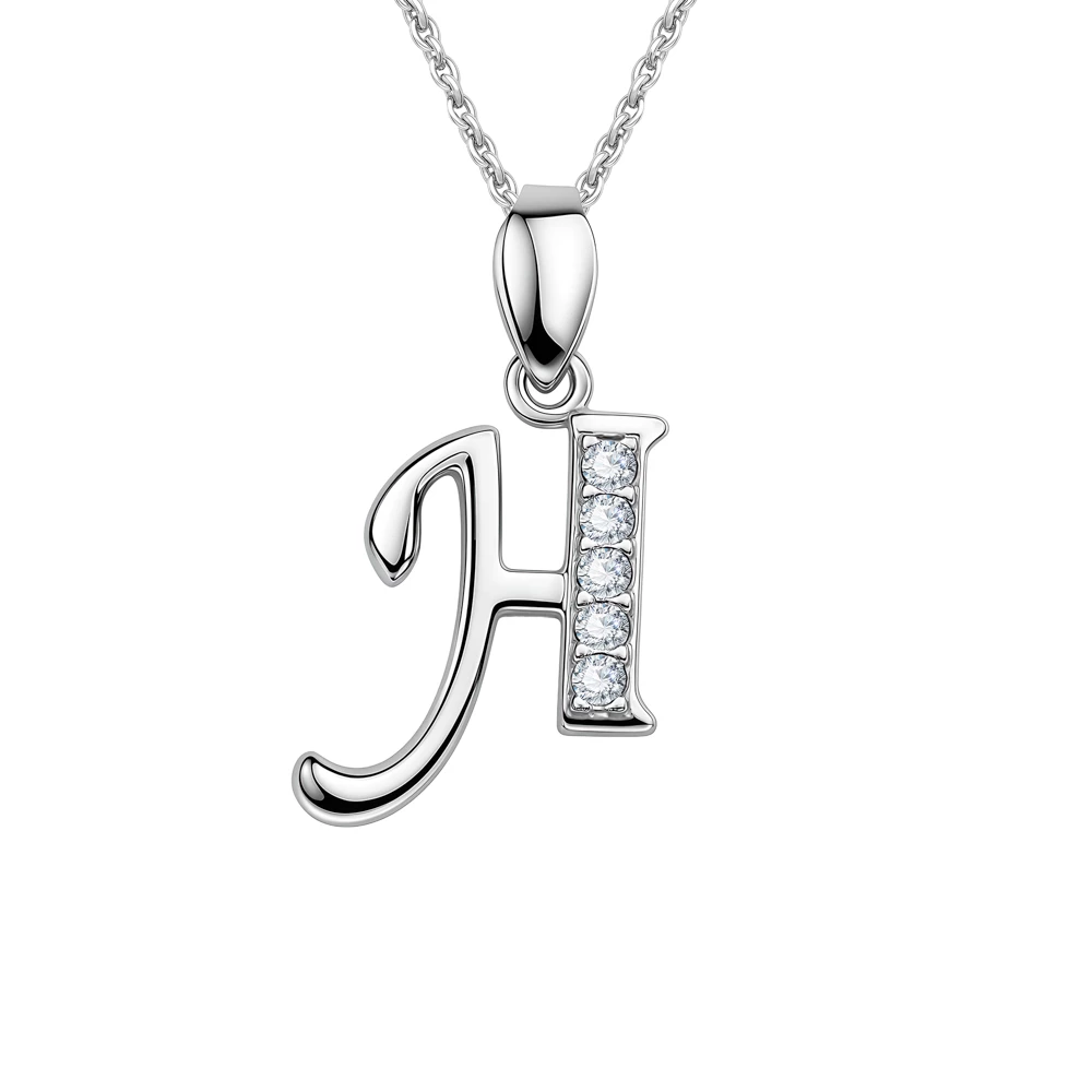 Подвес  Буква Н с фианитами из серебра 925 пробы