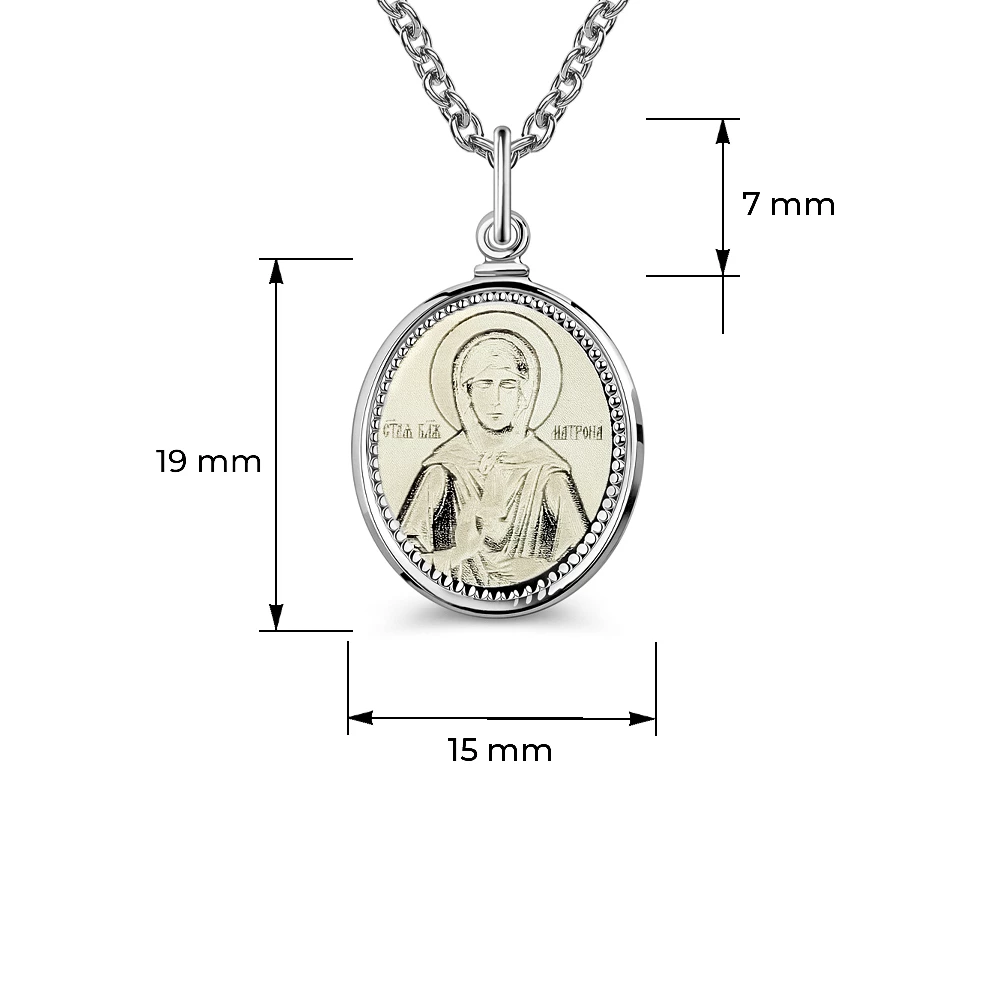 Икона Матрона из серебра 925 пробы