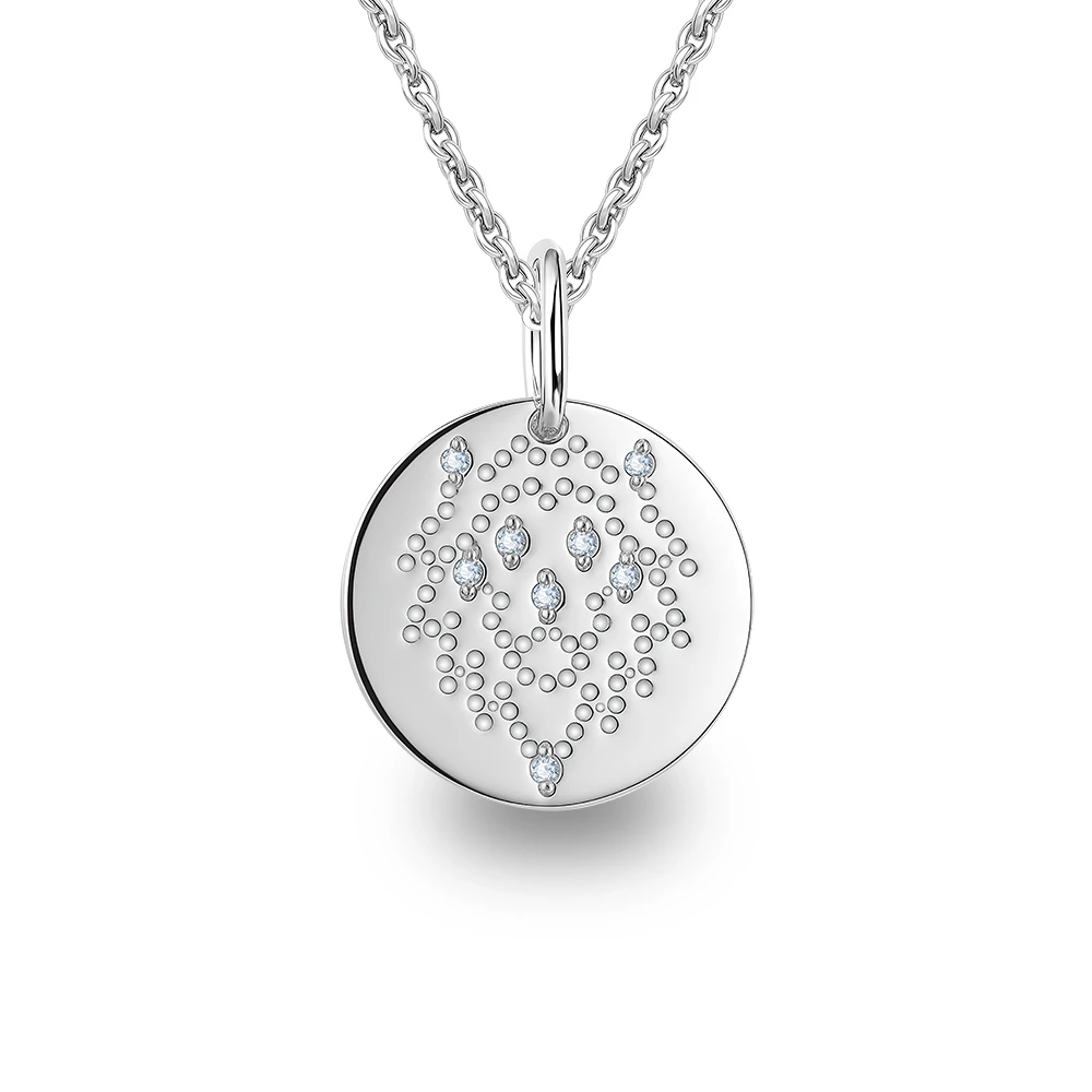 Подвес Лев с фианитами из серебра 925 пробы