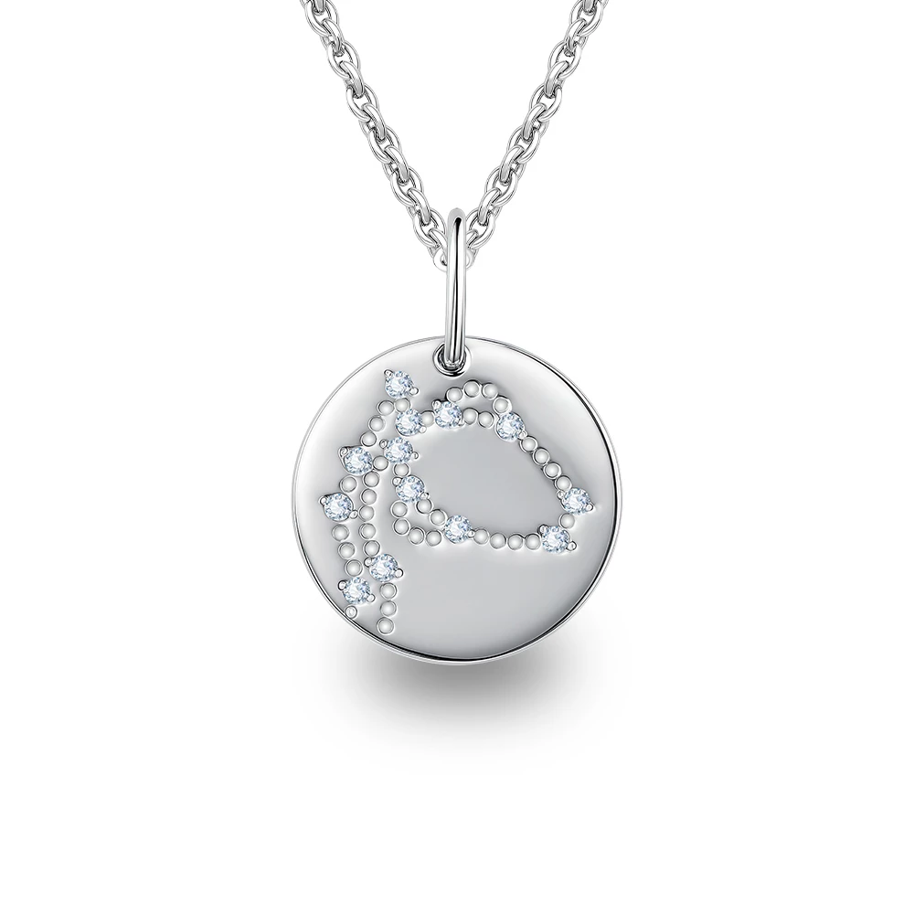 Подвес Водолей с фианитами из серебра 925 пробы