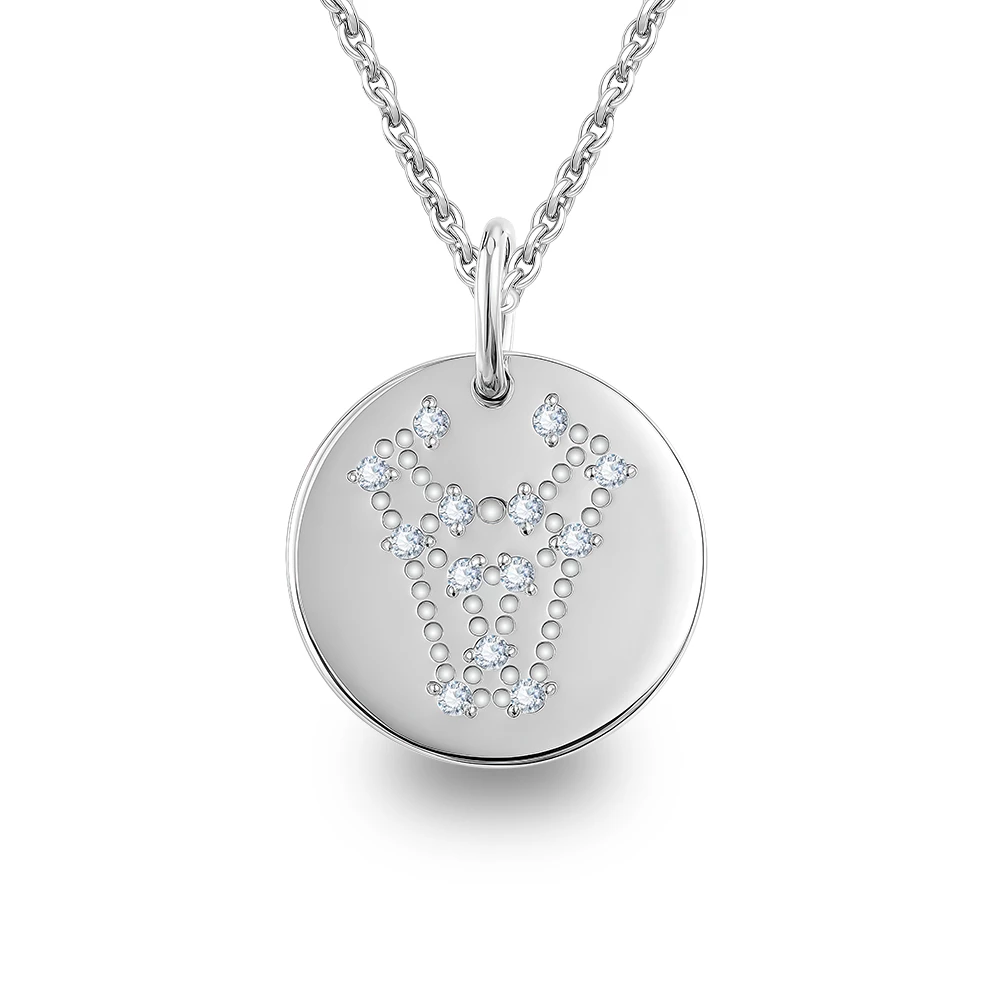 Подвес Телец с фианитами из серебра 925 пробы