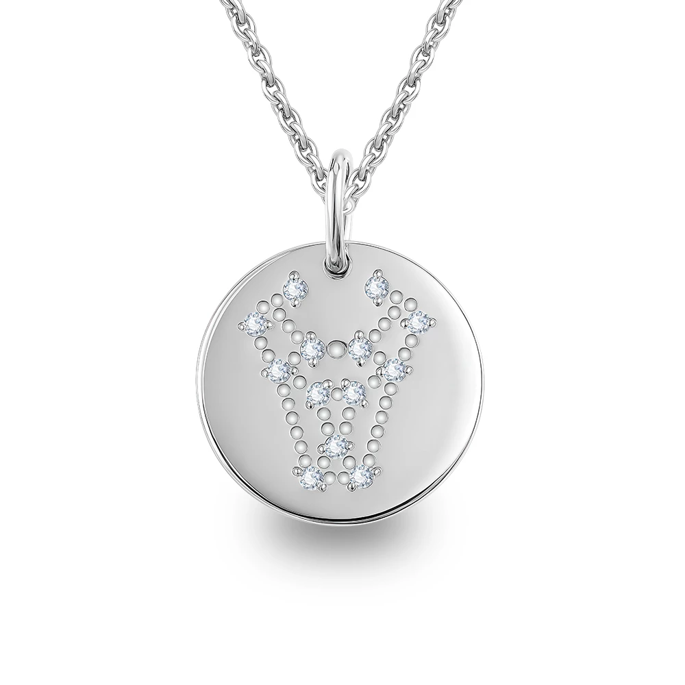 Подвес Телец с фианитами из серебра 925 пробы