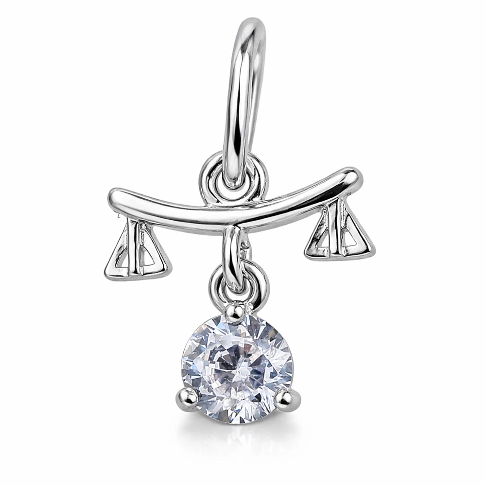 Подвес Весы с фианитом из серебра 925 пробы
