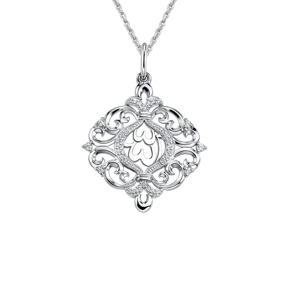 Подвес  мусульманский с фианитами из серебра 925 пробы