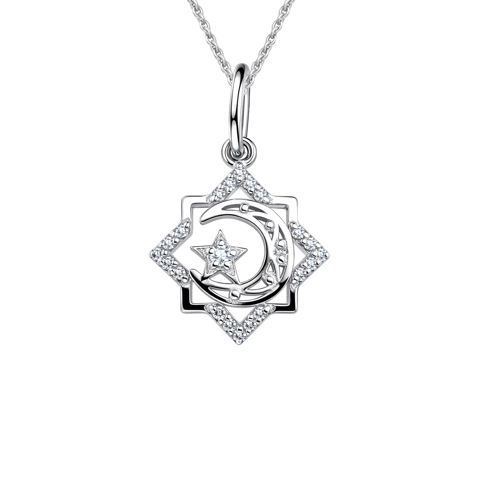 Подвес  мусульманский с фианитами из серебра 925 пробы