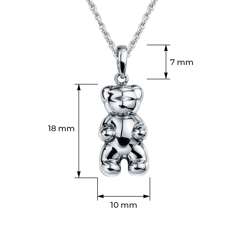 Подвес  Мишка из серебра 925 пробы