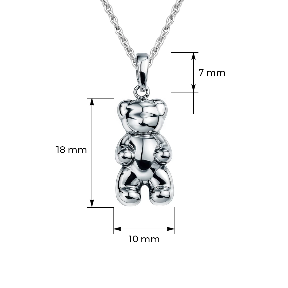 Подвес  Мишка из серебра 925 пробы