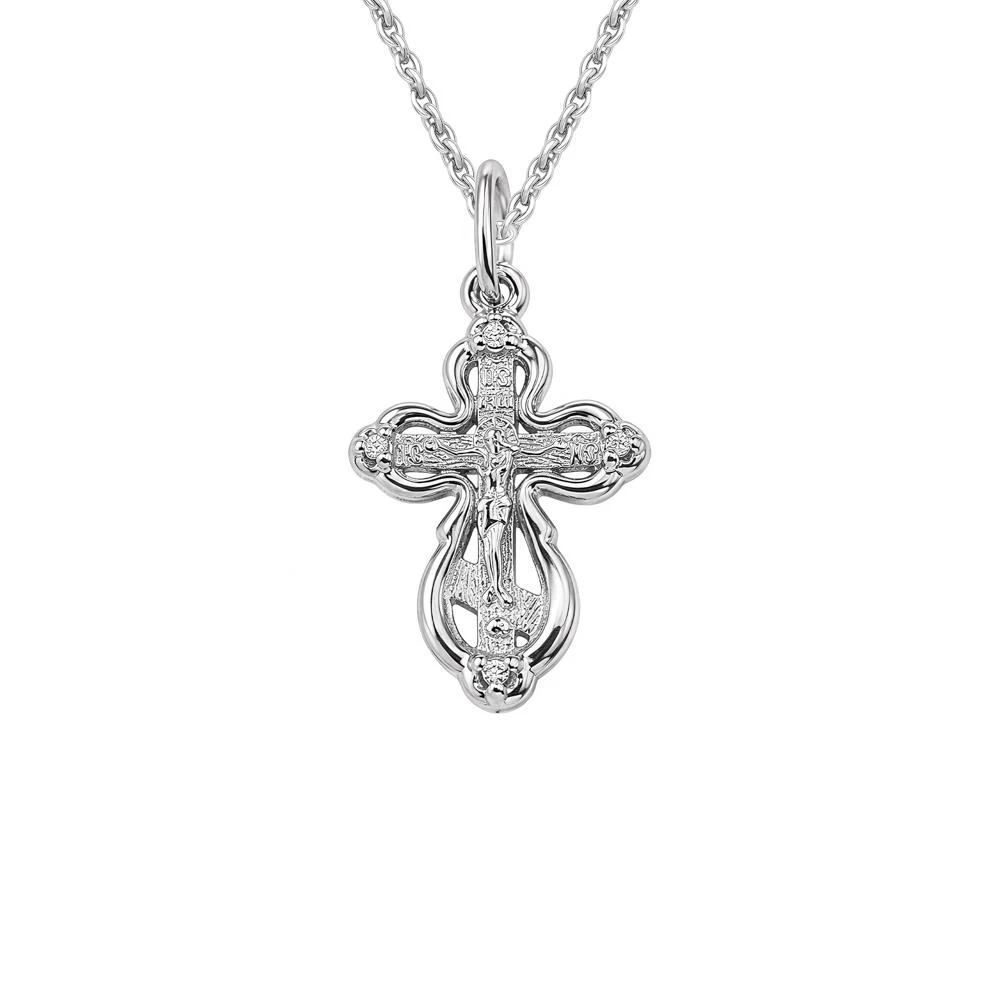 Крестик с фианитами из серебра 925 пробы