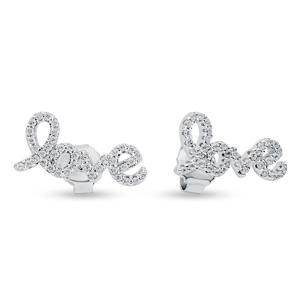 Серьги с фианитами из серебра 925 пробы 1