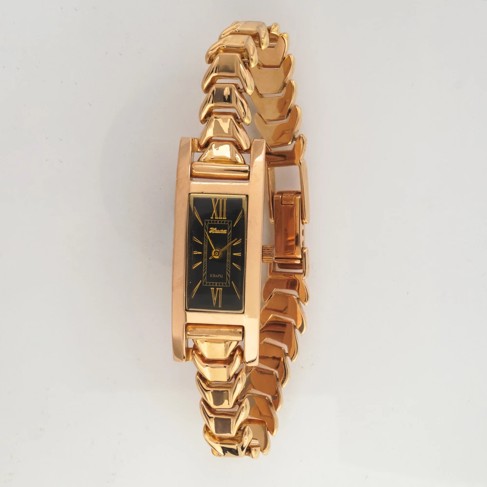 Часы с браслетом с часовой механизмом из красного золота 585 пробы