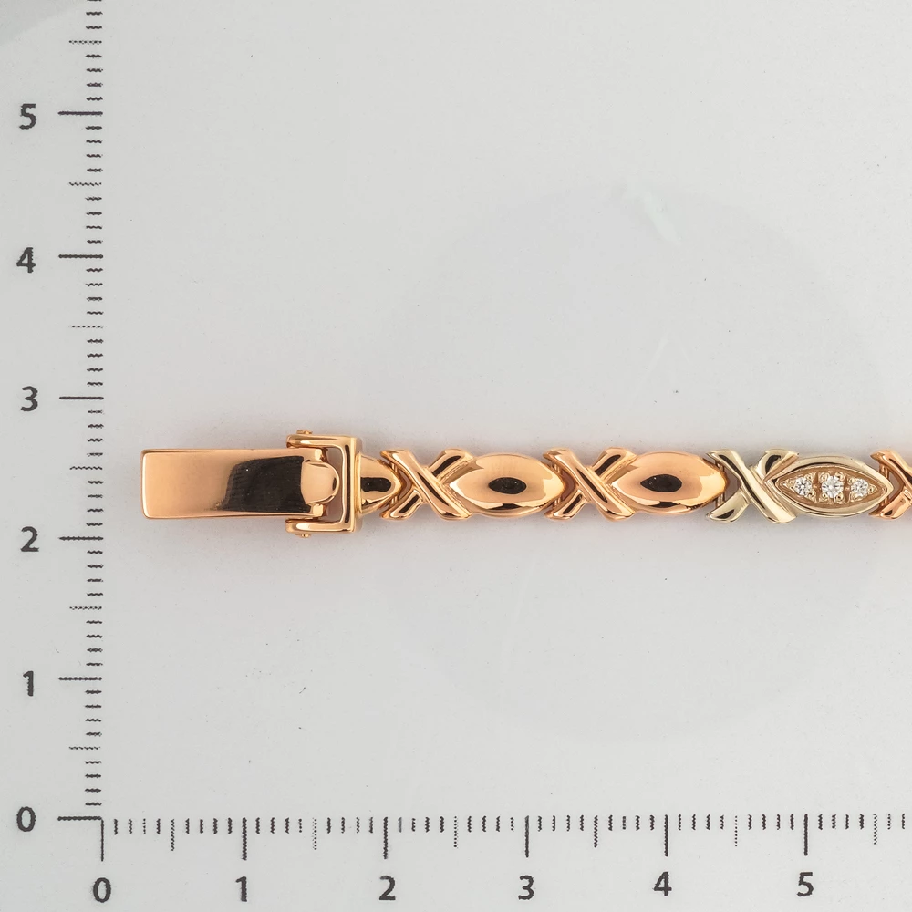 Часы с браслетом с часовой механизмом из красного золота 585 пробы