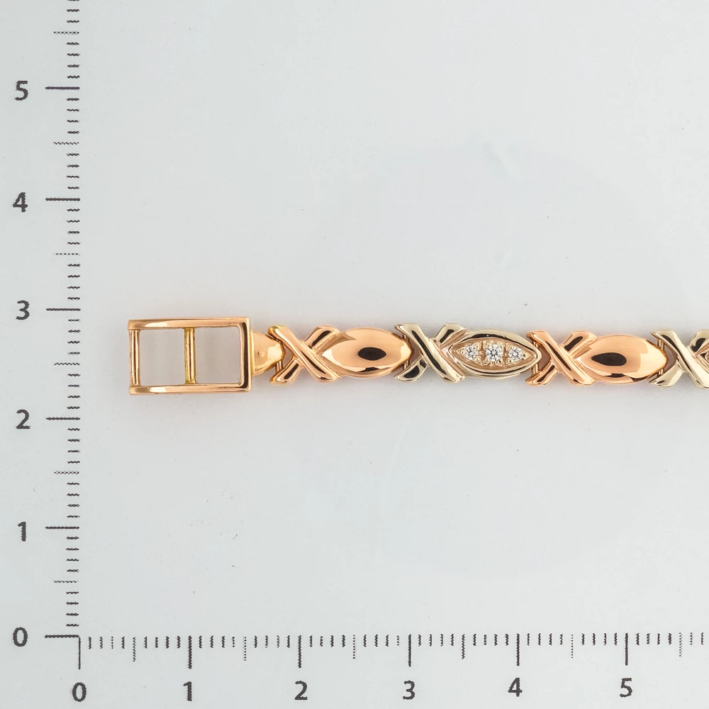 Часы с браслетом с часовой механизмом из красного золота 585 пробы