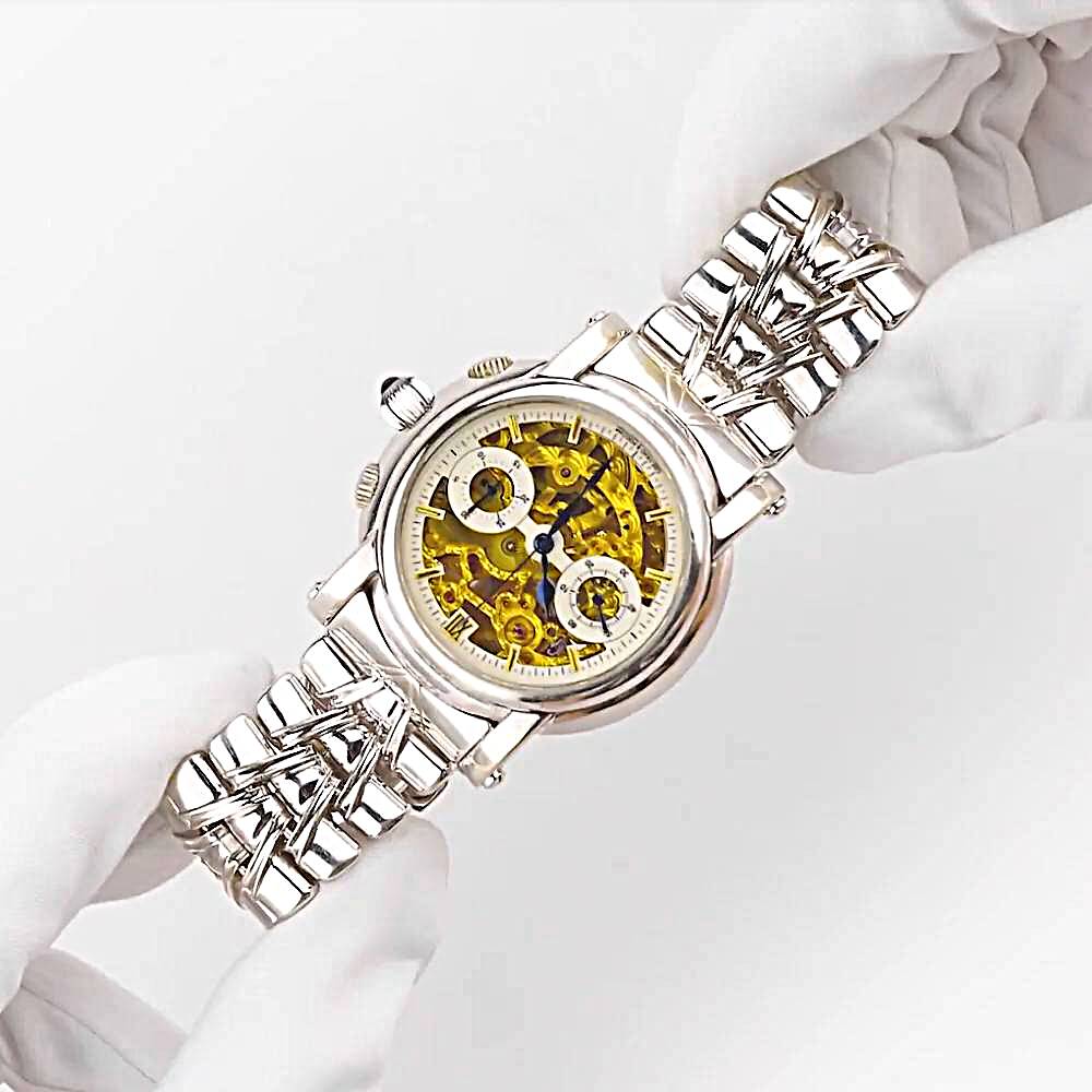 Часы с браслетом с фианитом из белого золота 585 пробы 1