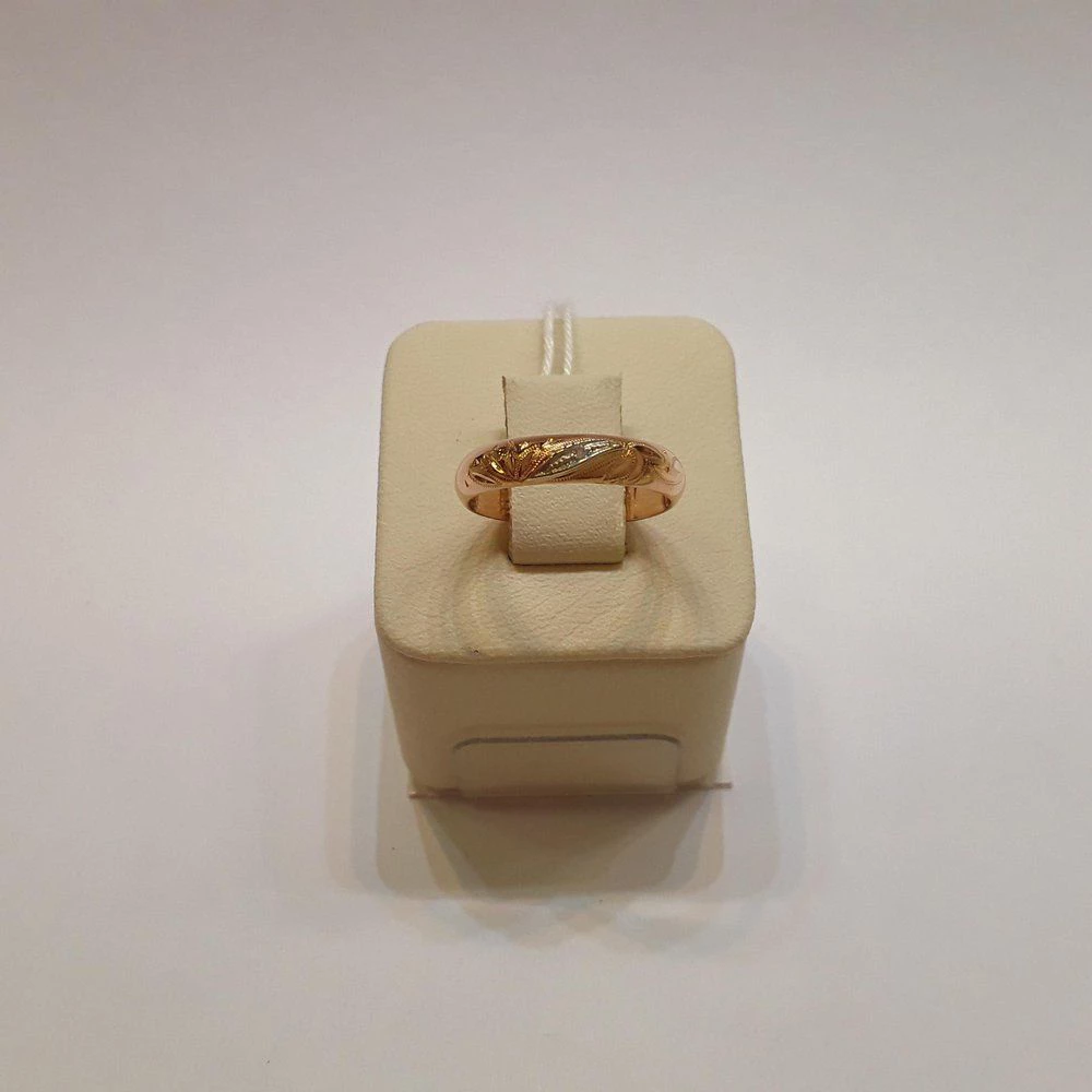 Кольцо с бриллиантом из красного золота 585 пробы 1