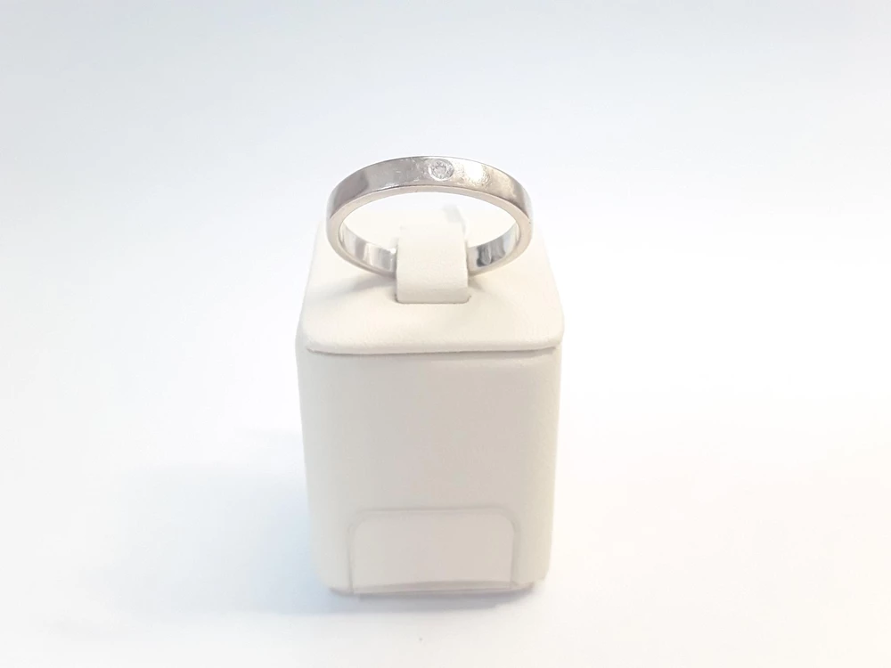 Кольцо с бриллиантом из белого золота 585 пробы 1