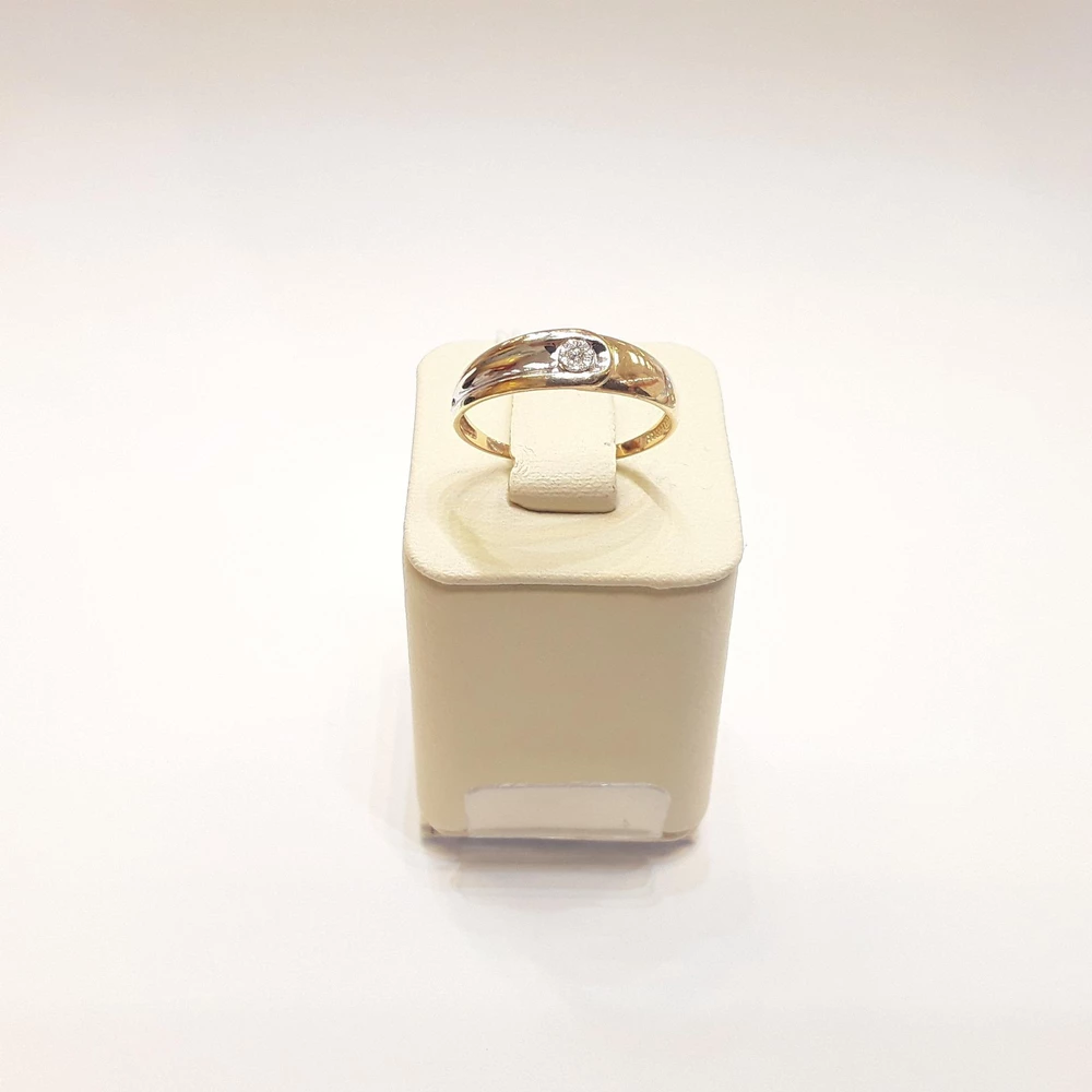 Кольцо с бриллиантом из красного золота 585 пробы 1