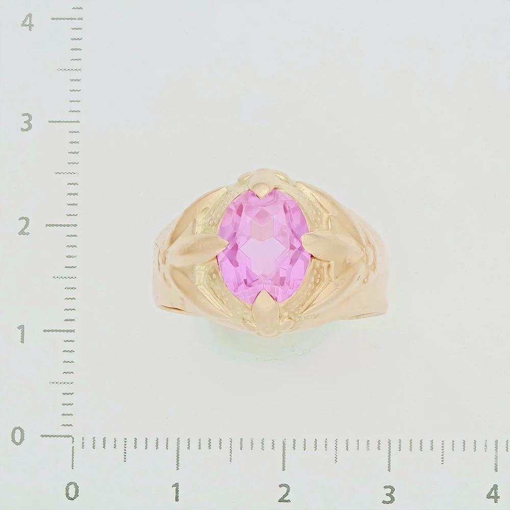 Кольцо с фианитом из красного золота 583 пробы 2