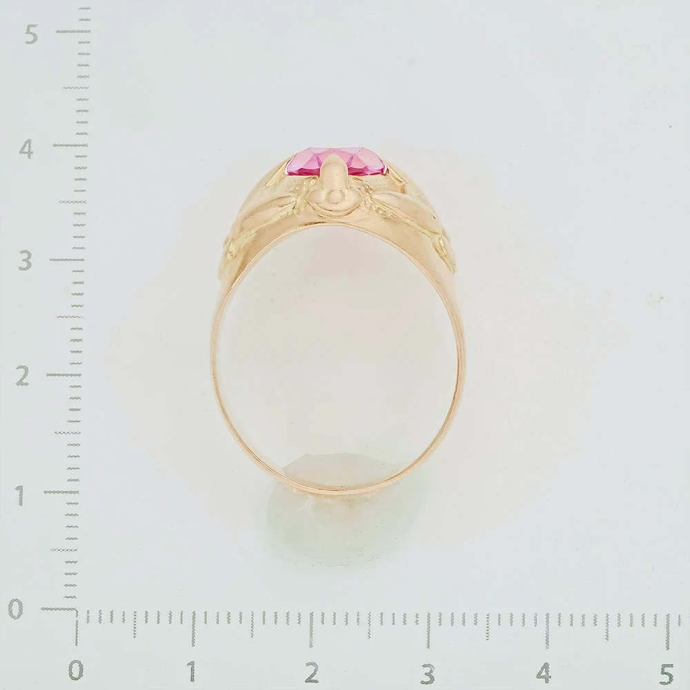 Кольцо с фианитом из красного золота 583 пробы 3