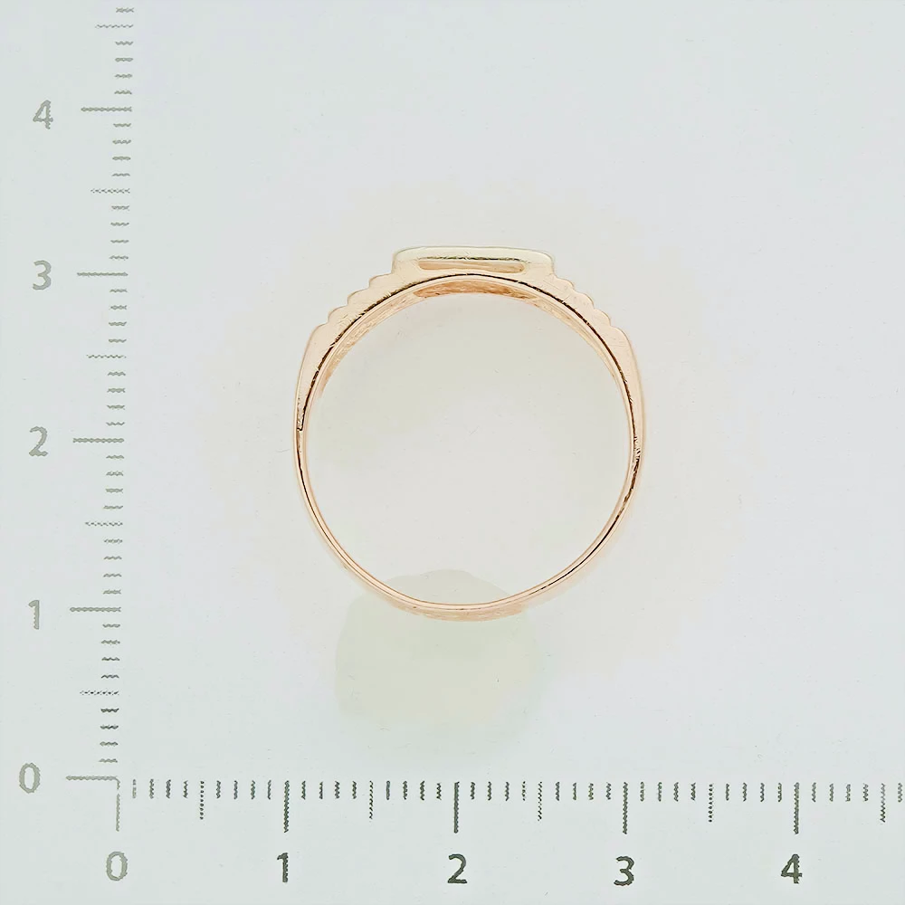 Кольцо с фианитом из красного золота 585 пробы 3