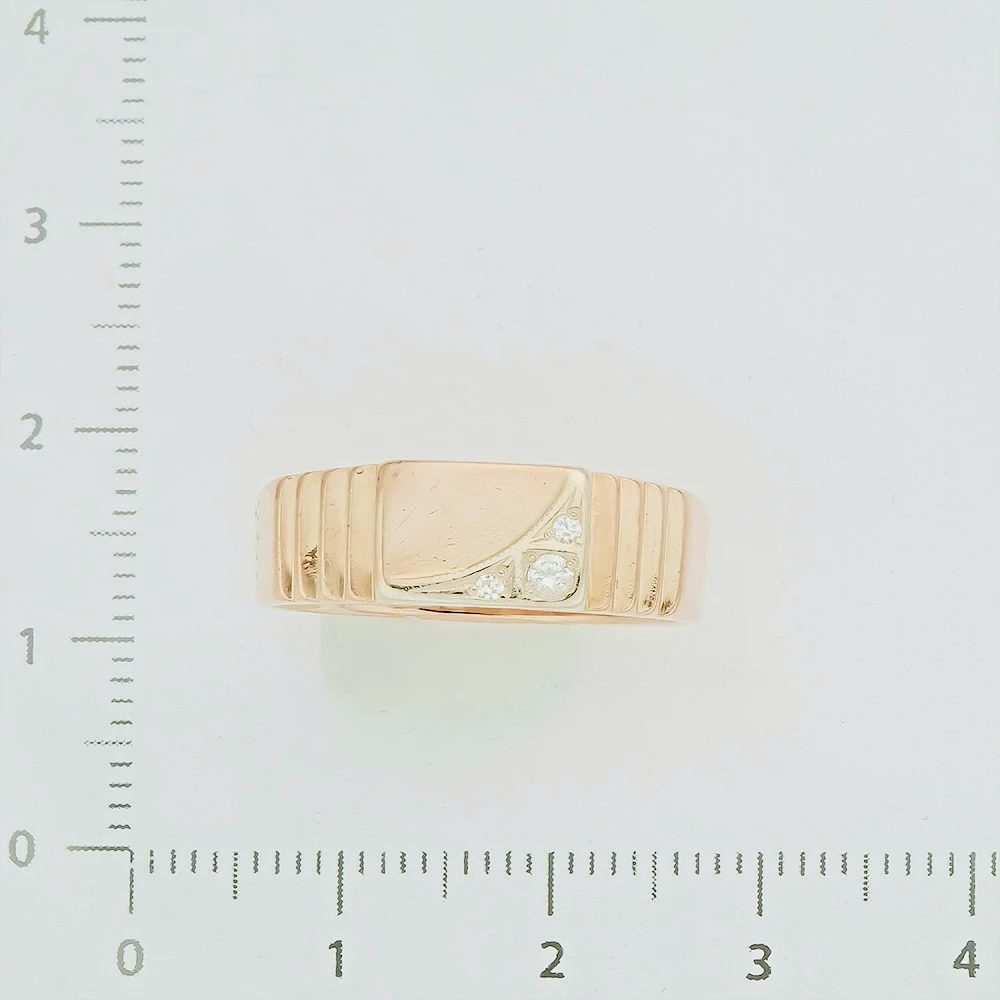 Кольцо с фианитом из красного золота 585 пробы 2