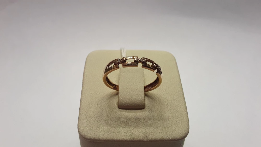 Кольцо с бриллиантом из красного золота 585 пробы 1