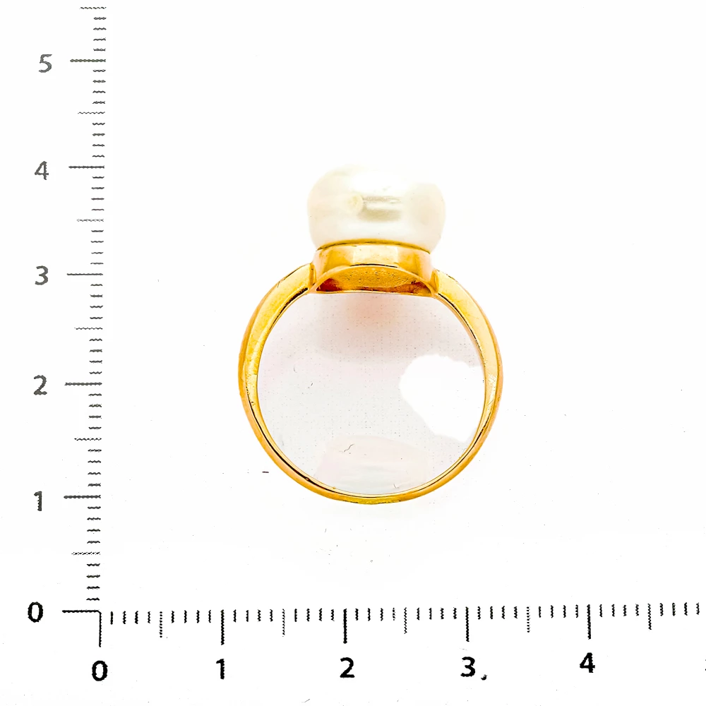Кольцо с жемчугом из красного золота 585 пробы 3