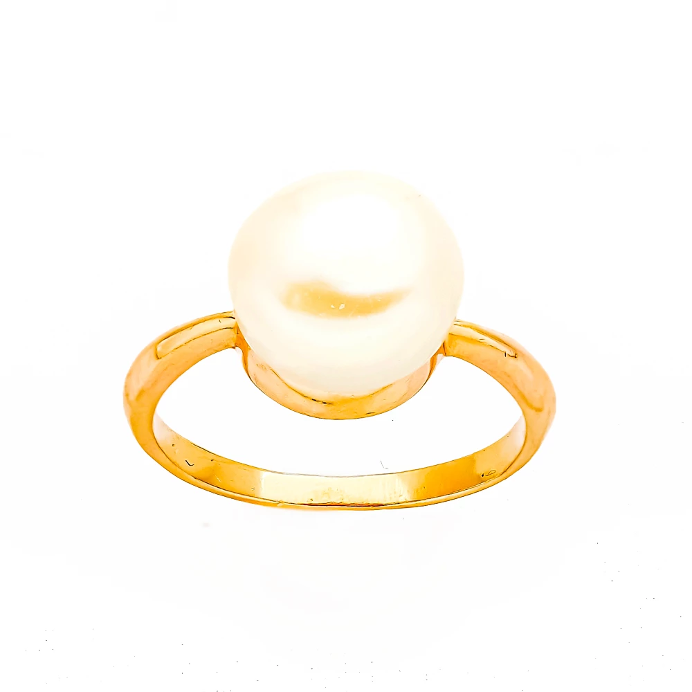 Кольцо с жемчугом из красного золота 585 пробы 1