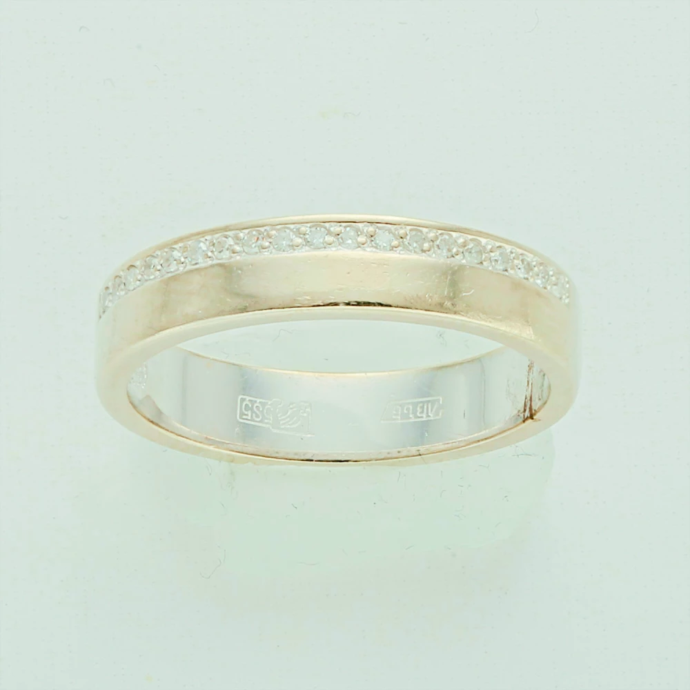 Кольцо с бриллиантом из белого золота 585 пробы 1