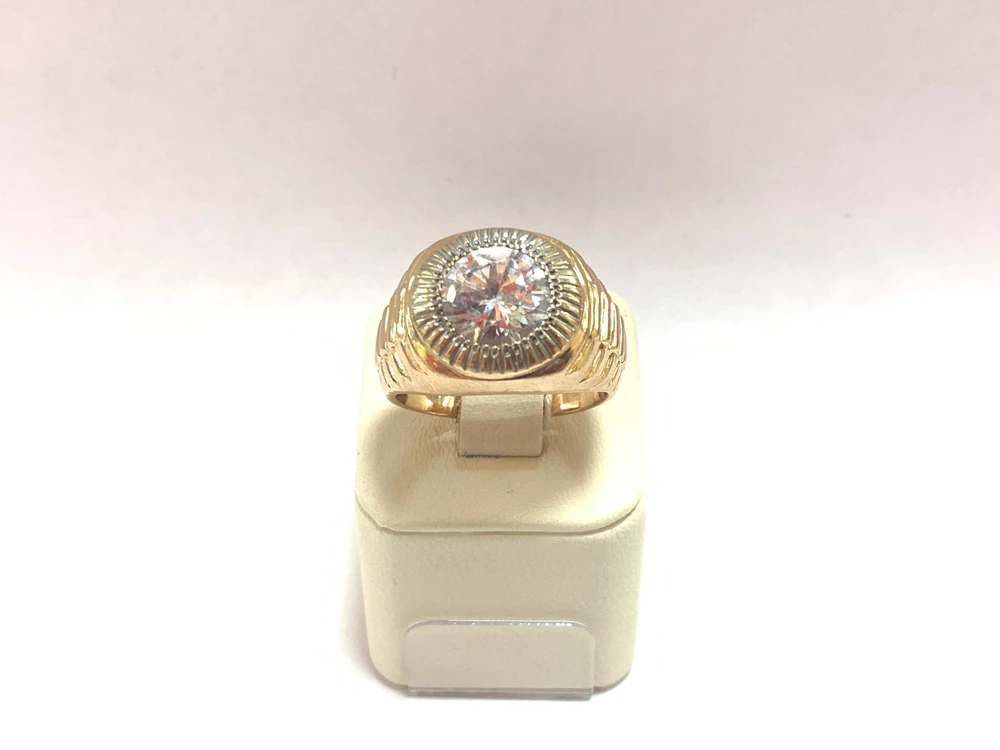 Кольцо с фианитом из красного золота 585 пробы 1