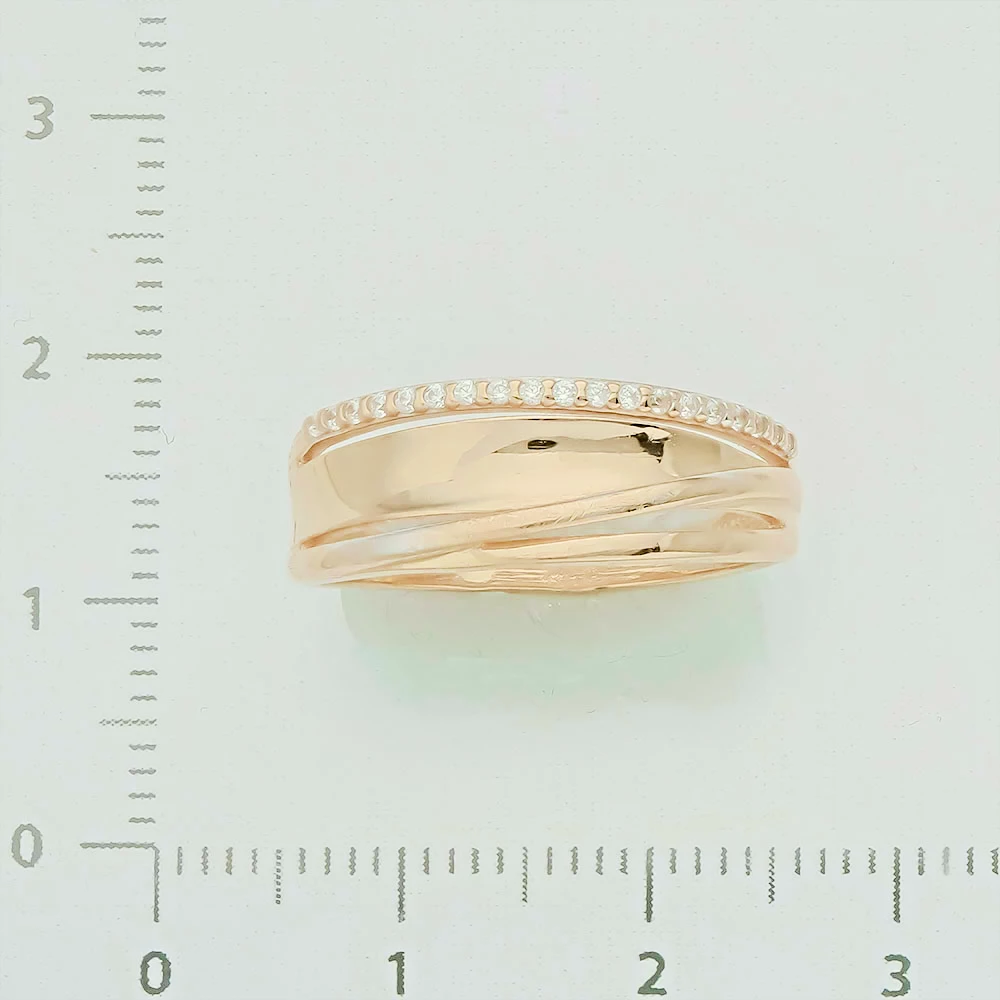 Кольцо с фианитом из красного золота 585 пробы 2