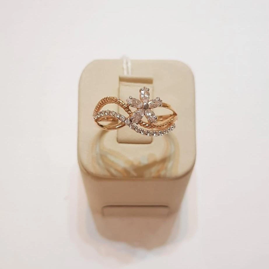 Кольцо с фианитом из красного золота 585 пробы 1