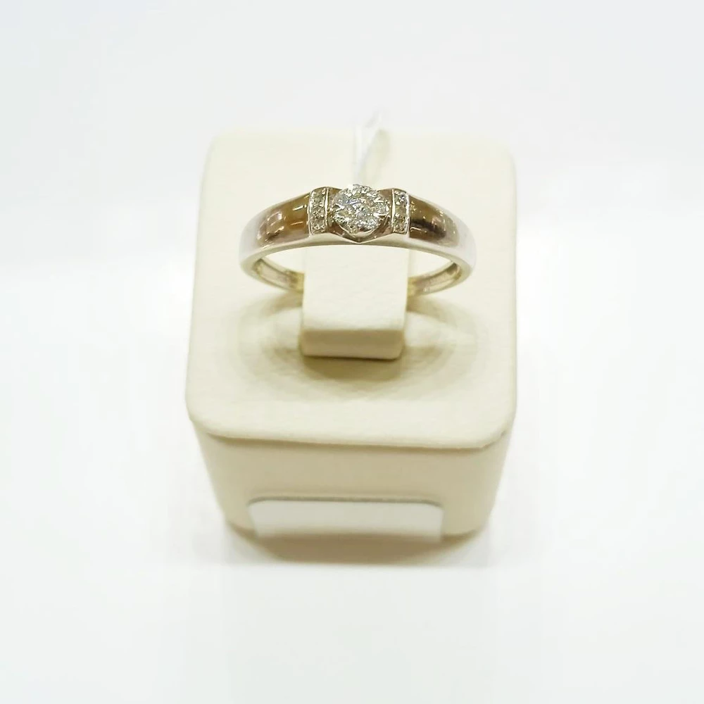 Кольцо с бриллиантом из белого золота 585 пробы 1