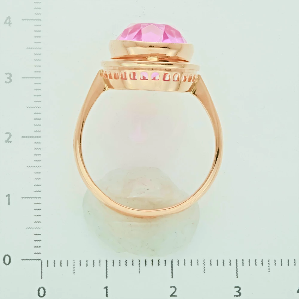 Кольцо с фианитом из красного золота 583 пробы 3