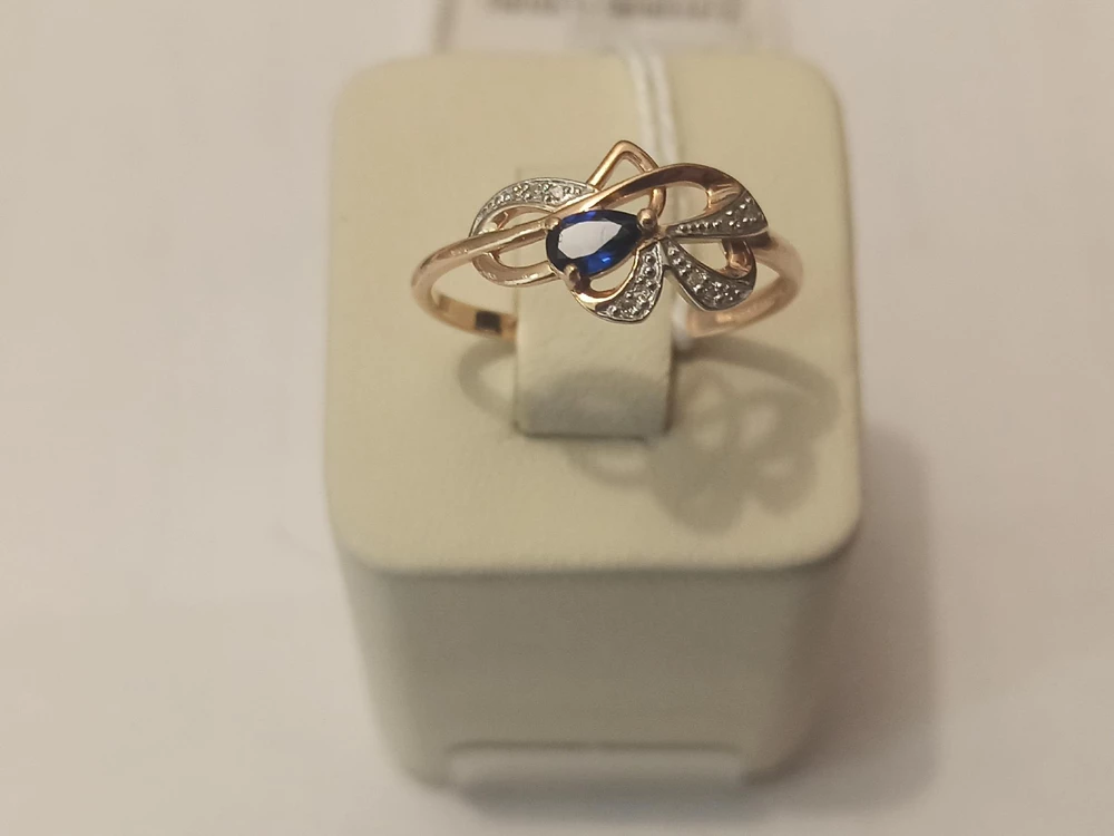 Кольцо с бриллиантом из красного золота 585 пробы 1