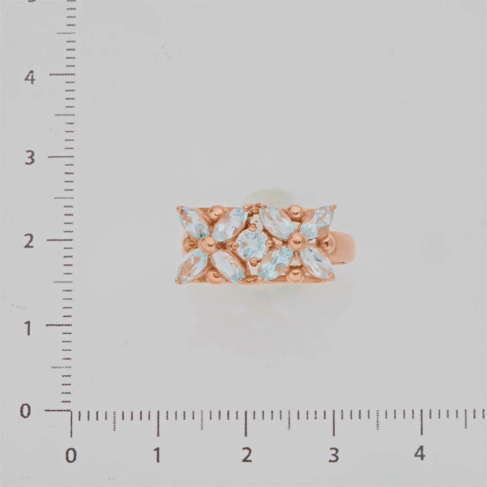 Кольцо с топазом из красного золота 585 пробы 2
