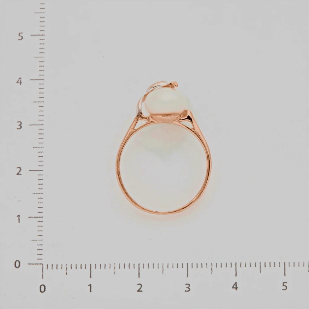 Кольцо с жемчугом из красного золота 585 пробы 3