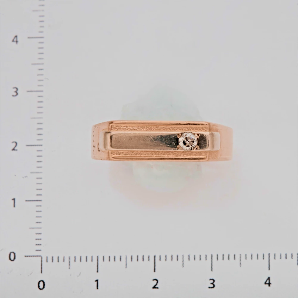 Кольцо с бриллиантом из красного золота 585 пробы 2