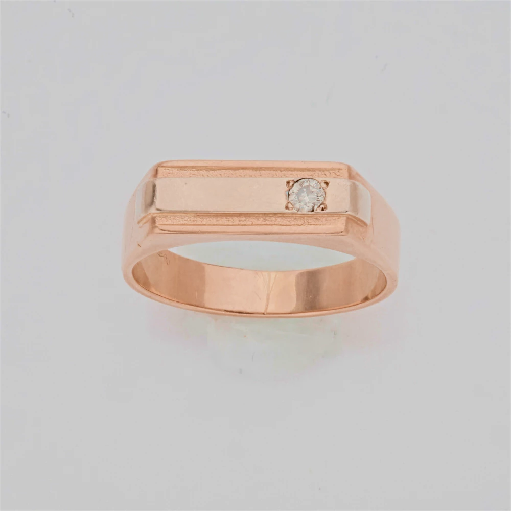 Кольцо с бриллиантом из красного золота 585 пробы 1