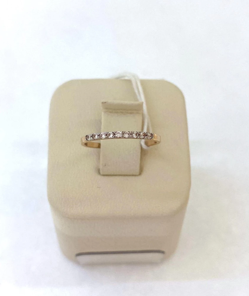 Кольцо с фианитом из красного золота 585 пробы