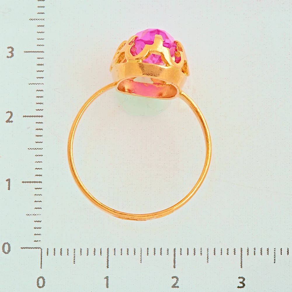 Кольцо с фианитом из красного золота 583 пробы 3