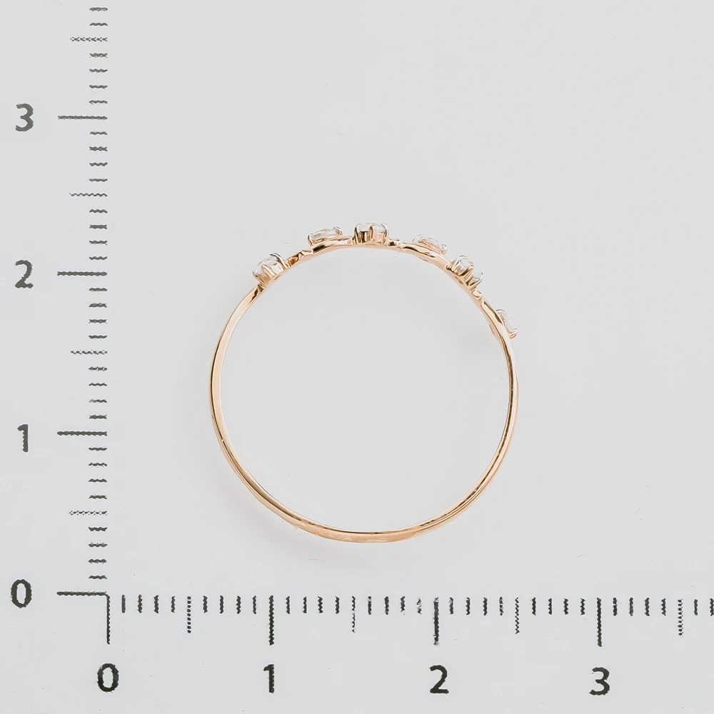 Кольцо с фианитом из красного золота 585 пробы