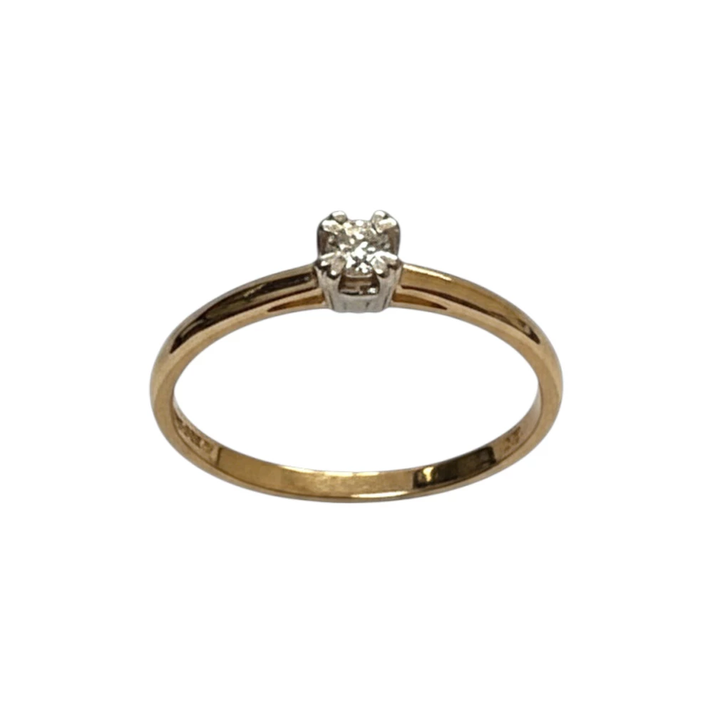 Кольцо с бриллиантом из красного золота 585 пробы