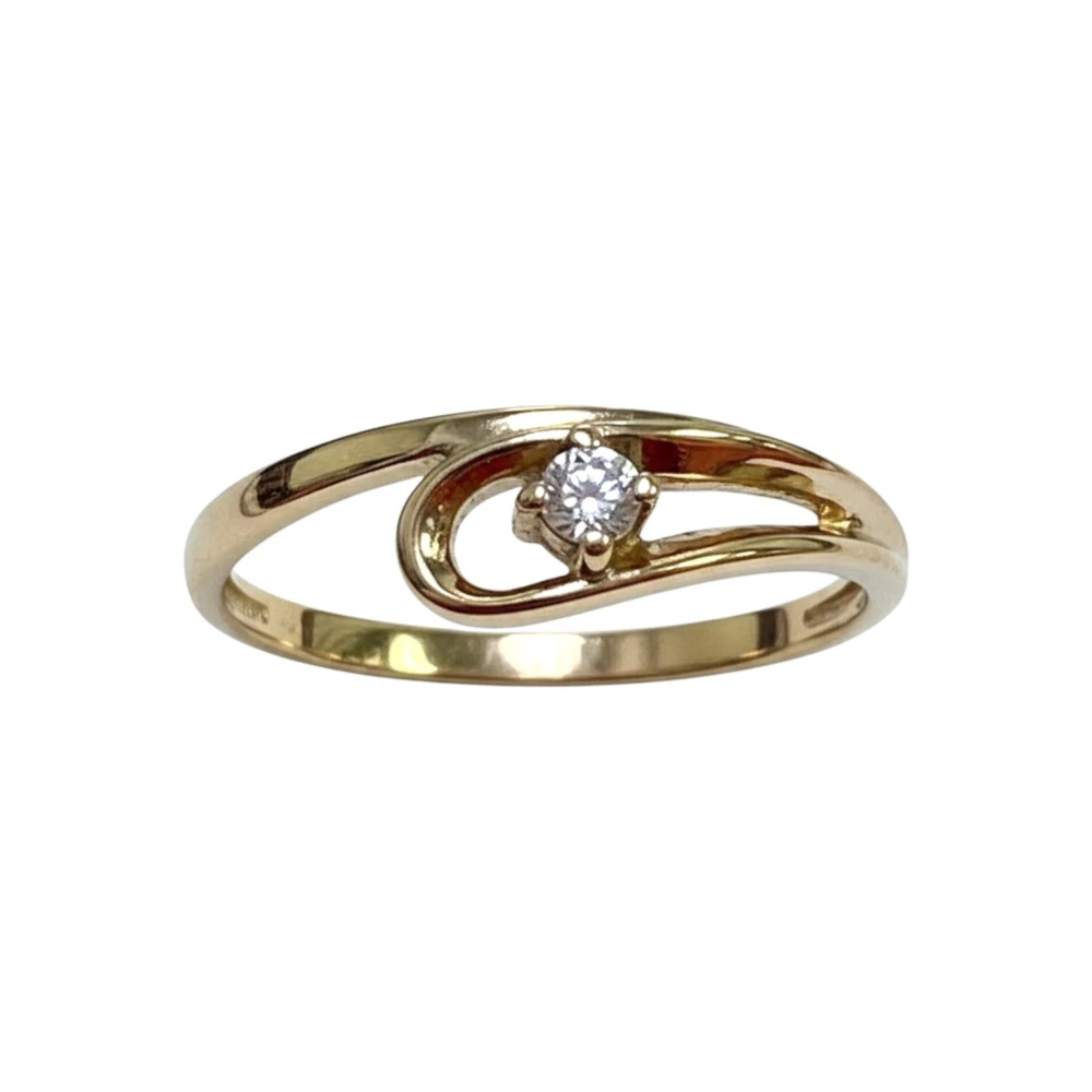 Кольцо с бриллиантом из красного золота 585 пробы 1