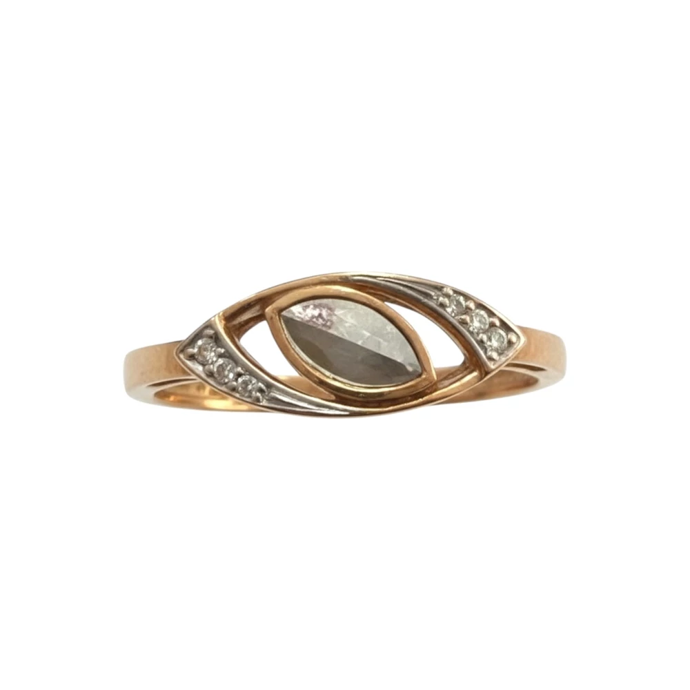 Кольцо с бриллиантом из красного золота 585 пробы