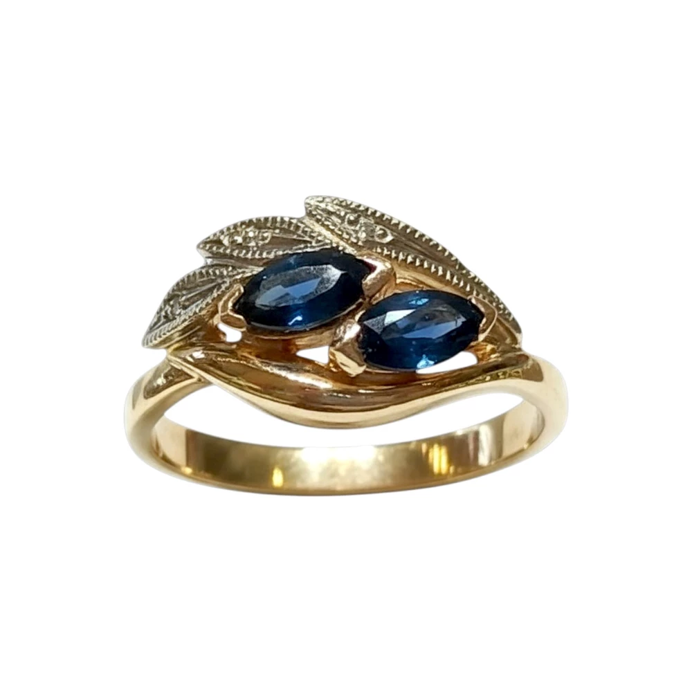 Кольцо с сапфиром из красного золота 585 пробы