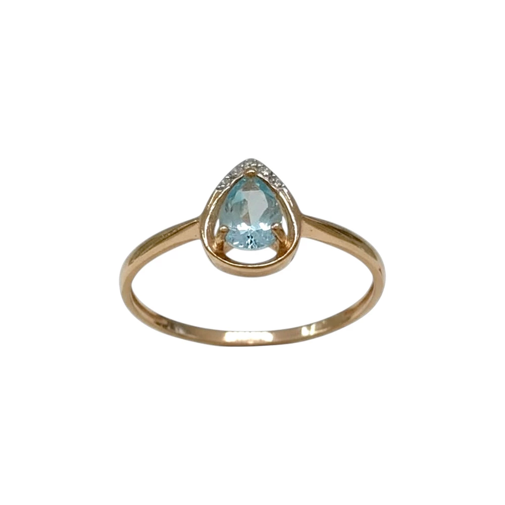 Кольцо с топазом из красного золота 585 пробы Кольцо с топазом из красного золота 585 пробы