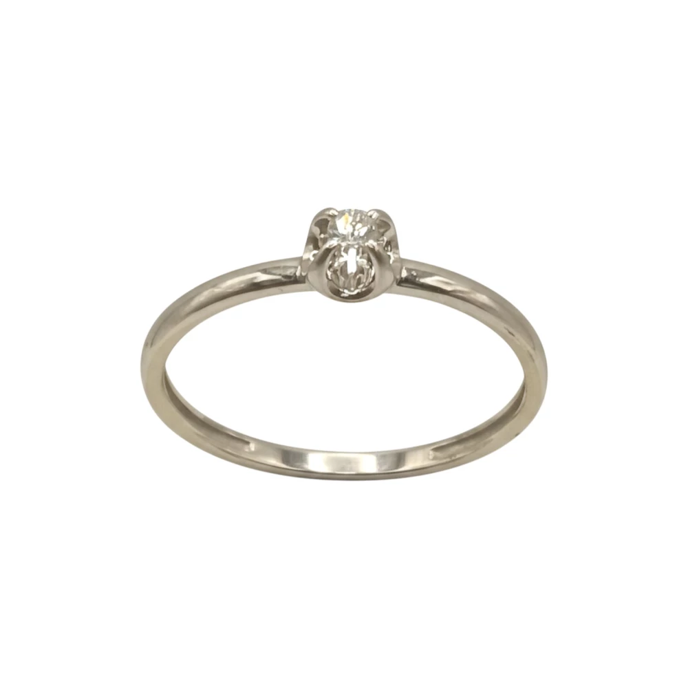 Кольцо с бриллиантом из белого золота 585 пробы