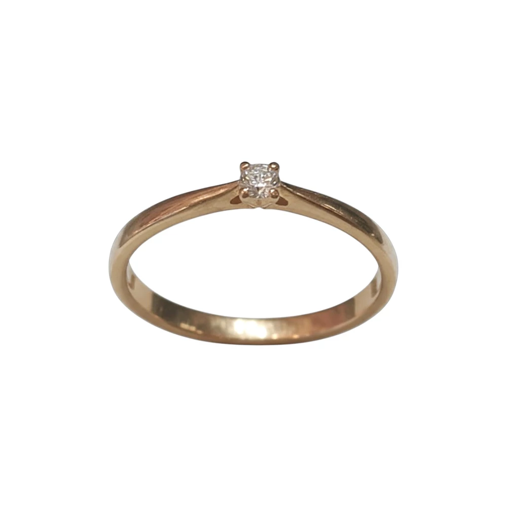 Кольцо с бриллиантом из красного золота 585 пробы Кольцо с бриллиантом из красного золота 585 пробы